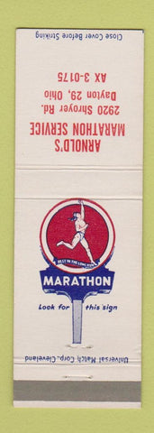 Matchbook Cover - Marathon oil gas Arnold's Dayton OH