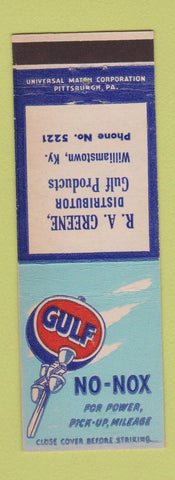 Matchbook Cover - Gulf oil gas RA Greene Williamstown KY