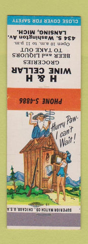 Matchbook Cover - W&H Wine Cellar Lansing MI Hillbilly