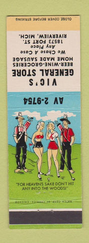 Matchbook Cover - Vic's General Store Riverview MI #1 Golf Hillbilly