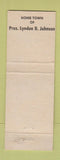 Matchbook Cover - Johnson City Antiques Johnson City TX Hillbilly