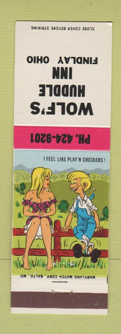 Matchbook Cover - Wolf's Huddle Inn Findlay OH Hillbilly