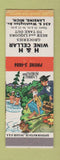 Matchbook Cover - H&H Wine Cellar Lansing MI Hillbilly