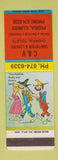 Matchbook Cover - C&V Sanitation Leasing Peoria IL Hillbilly