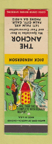 Matchbook Cover - The Anchor Bar Palm City CA Hillbilly