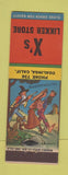 Matchbook Cover - X's Liquor Store Coalinga CA low phone # Hillbilly