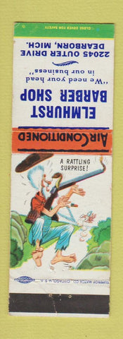 Matchbook Cover - Elmhurst Barber Shop Dearborn MI Hillbilly