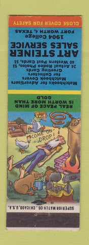 Matchbook Cover - Art Steiner Advertising Fort Worth TX Hillbilly