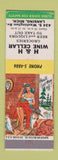Matchbook Cover - H&H Wine Cellar Lansing MI Hillbilly
