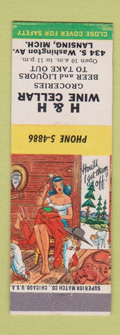 Matchbook Cover - H&H Wine Cellar Lansing MI Hillbilly