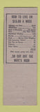 Matchbook Cover - H&H Wine Cellar Lansing MI Hillbilly