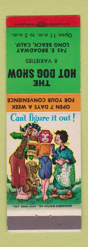 Matchbook Cover - The Hot Dog Long Beach CA  Hillbilly