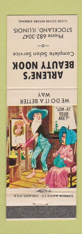 Matchbook Cover - Arlene's Beauty Nook Stockland IL Hillbilly