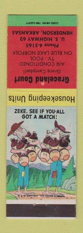 Matchbook Cover - Graceland Court Motel Henderson AR Hillbilly