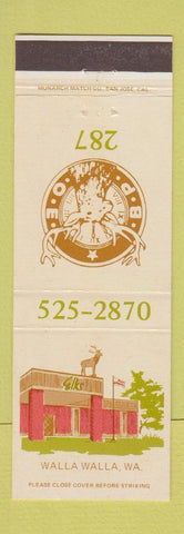 Matchbook Cover - Elks Lodge Walla Walla WA