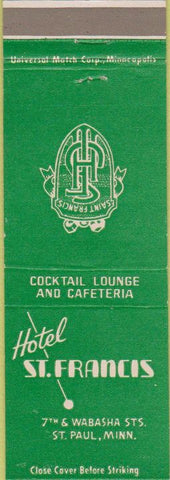 Matchbook Cover - Hotel St Francis St Paul MN