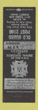 Matchbook Cover - VFW Old Guard Post Everett WA