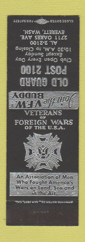 Matchbook Cover - VFW Old Guard Post Everett WA