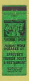 Matchbook Cover - Sprouse's Tourist Court Restaurant Dillwyn VA WEAR