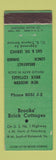 Matchbook Cover - Brooks' Brick Cottages Petersburg VA