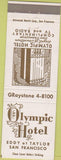 Matchbook Cover - Olympic Hotel San Francisco CA