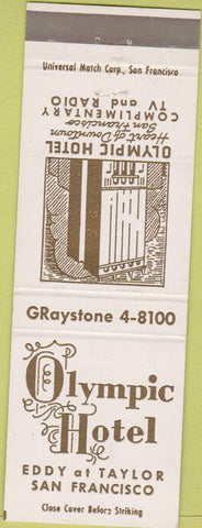 Matchbook Cover - Olympic Hotel San Francisco CA