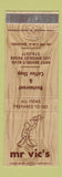 Matchbook Cover - Mr Vic's Restaurant Los Angeles CA