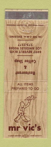 Matchbook Cover - Mr Vic's Restaurant Los Angeles CA