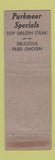 Matchbook Cover - The Parkmoor Restaurant St Louis MO WEAR