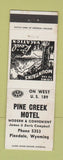 Matchbook Cover - Pine Creek Motel Pinedale WY
