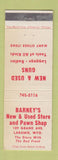 Matchbook Cover - Barney's Pawn Store Guns Laramie WY