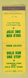 Matchbook Cover - Gold Run One Stop Gold Run WA