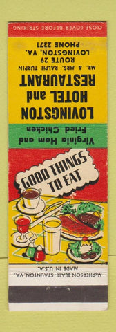 Matchbook Cover - Lovingston Hotel Restaurant VA WEAR