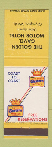 Matchbook Cover - Golden Gavel Motor Hotel Olympia WA Best Western
