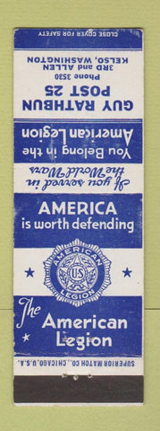 Matchbook Cover - American Legion Kelso WA