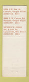 Matchbook Cover - Nendels Inn Portland Corvallis Canyonville OR