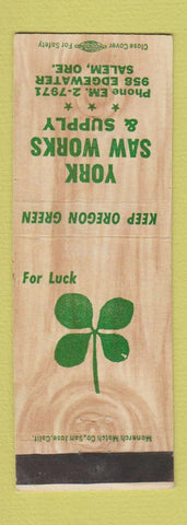 Matchbook Cover - York Saw Works Salem OR
