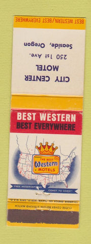 Matchbook Cover - City Center Motel Seaside OR Best Western