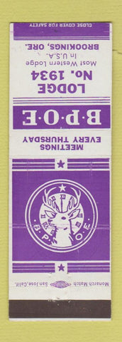Matchbook Cover - Elks Lodge Brookings OR