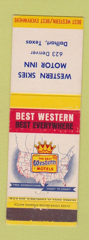 Matchbook Cover - Western Skies Motor Inn Dalhart TX Best Western