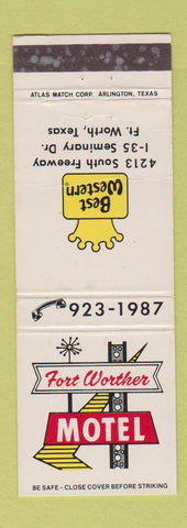 Matchbook Cover - Fort Worther Motel Fort Worth TX Best Western WEAR