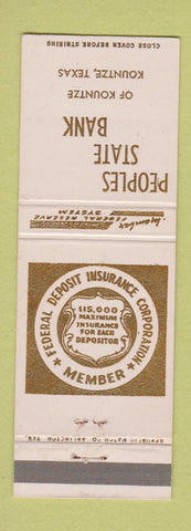 Matchbook Cover - Peoples State Bank Kountze TX