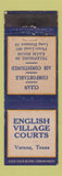 Matchbook Cover - English Village Courts Vernon TX WEAR