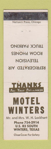 Matchbook Cover - Motel Winters Winters TX