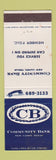 Matchbook Cover - Community Bank New Caney TX WEAR