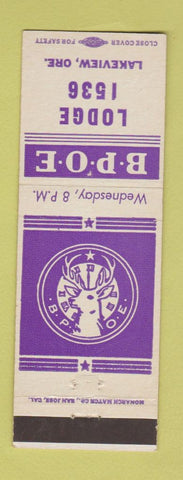 Matchbook Cover - Elks Lodge Lakeview OR