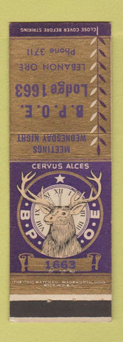 Matchbook Cover - Elks Lodge Lebanon OR