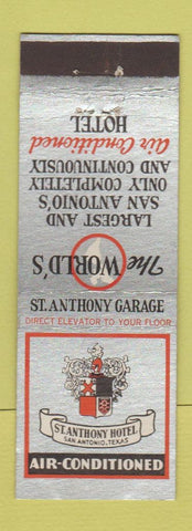 Matchbook Cover - St Anthony Hotel San Antonio TX