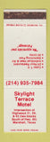 Matchbook Cover - Skylight Terrace Motel Marshall TX