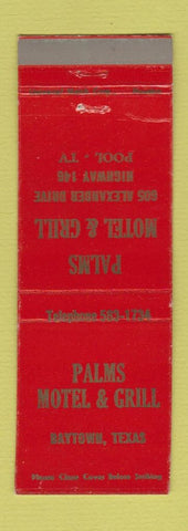 Matchbook Cover - Palms Hotel Grill Baytown TX WEAR